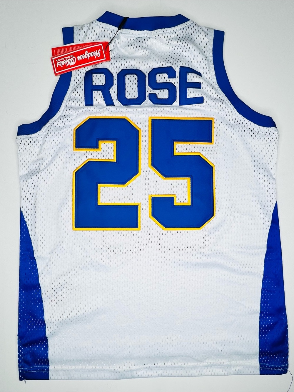 White & Blue 'Derrick Rose HS # 25' Basketball Jersey Sports Replica size XS
